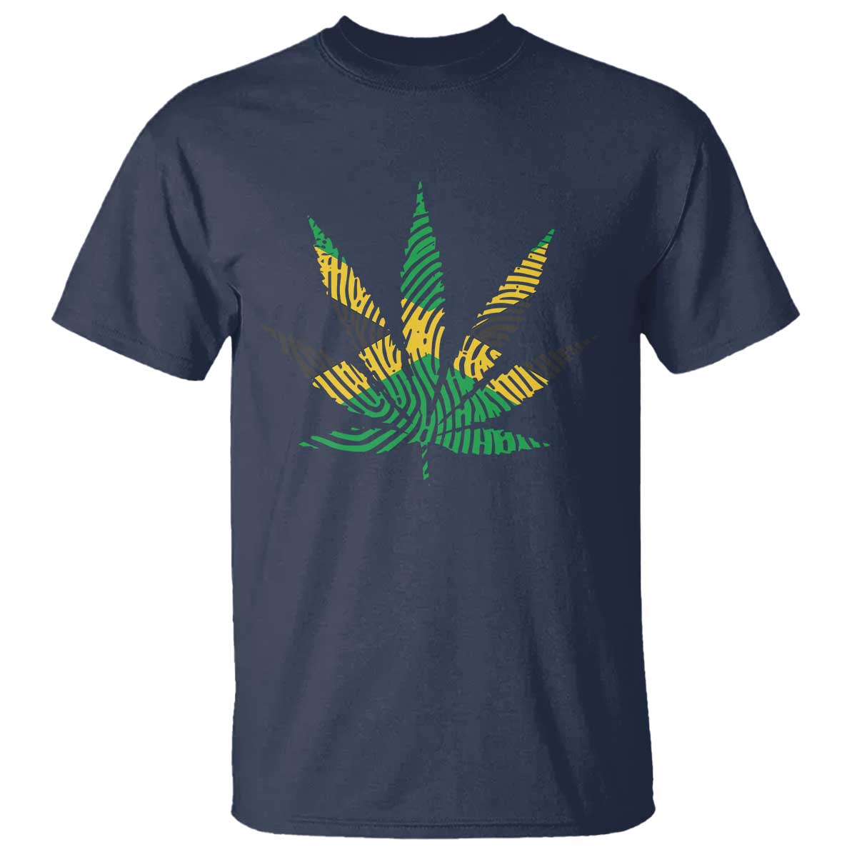 Jamaica Flag Cannabis T Shirt Funny Stoner Weed Lovers Marijuana 420 TS10 Navy Print Your Wear