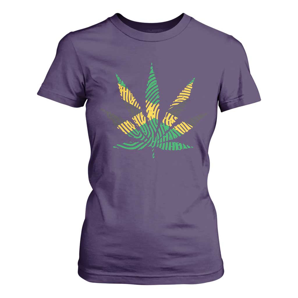 Jamaica Flag Cannabis T Shirt For Women Funny Stoner Weed Lovers Marijuana 420 TS10 Purple Print Your Wear