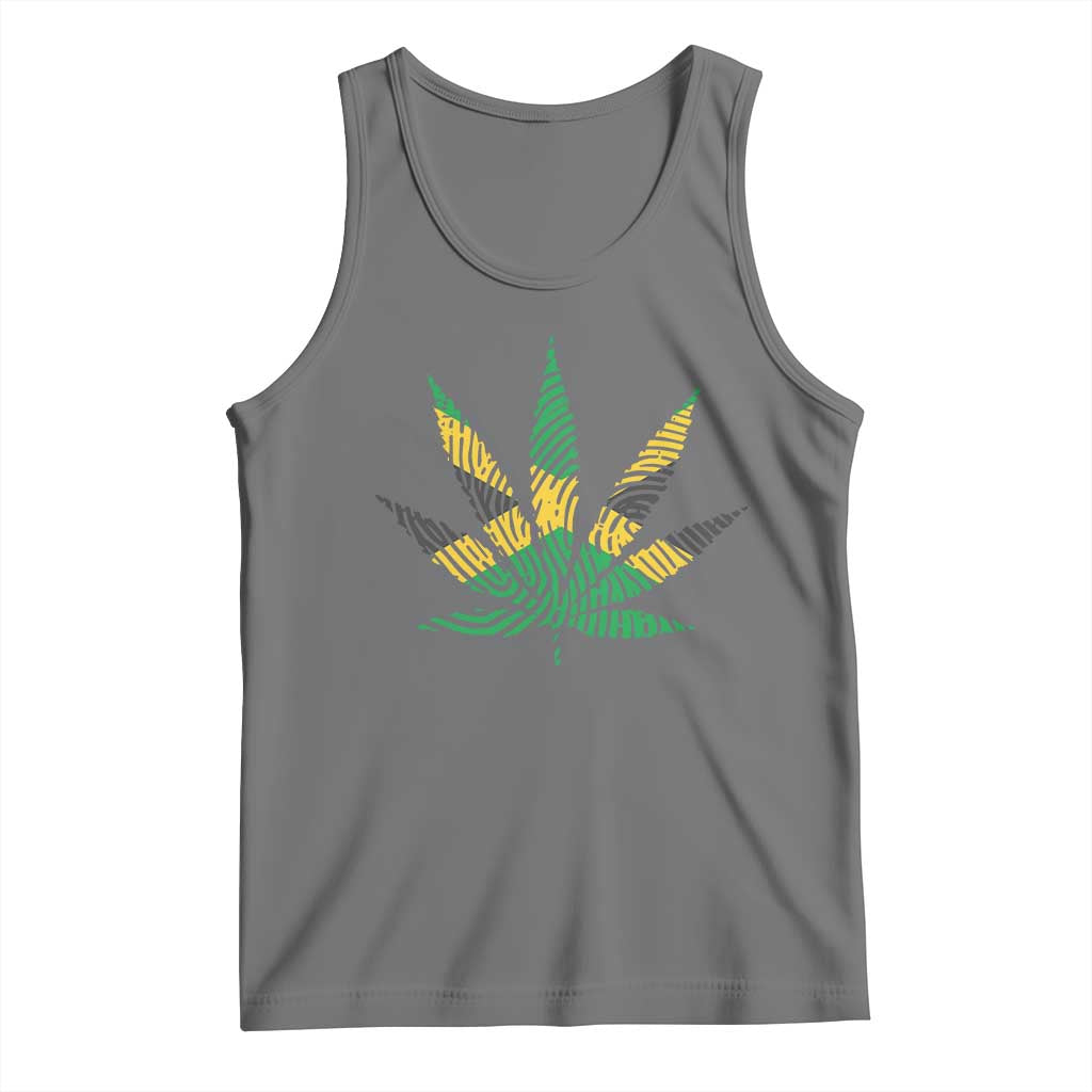 Jamaica Flag Cannabis Tank Top Funny Stoner Weed Lovers Marijuana 420 TS10 Black Heather Print Your Wear