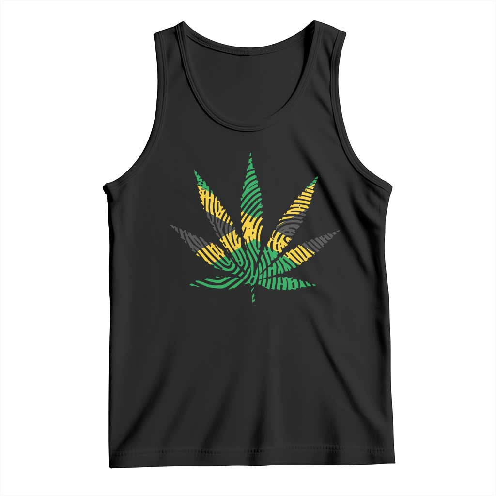 Jamaica Flag Cannabis Tank Top Funny Stoner Weed Lovers Marijuana 420 TS10 Black Print Your Wear