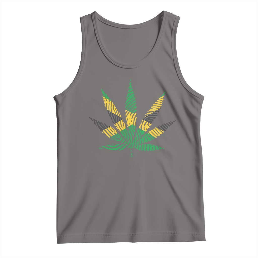 Jamaica Flag Cannabis Tank Top Funny Stoner Weed Lovers Marijuana 420 TS10 Deep Heather Print Your Wear