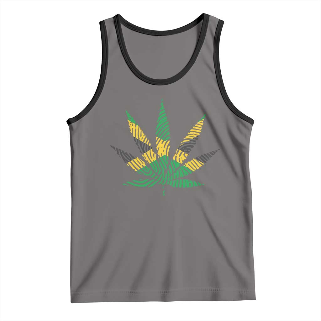 Jamaica Flag Cannabis Tank Top Funny Stoner Weed Lovers Marijuana 420 TS10 Deep Heather Black Print Your Wear
