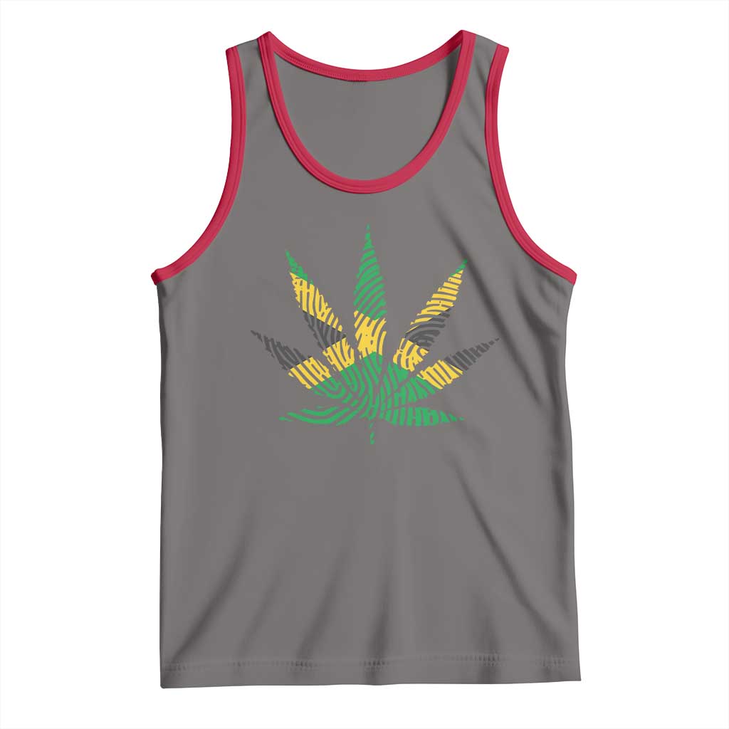 Jamaica Flag Cannabis Tank Top Funny Stoner Weed Lovers Marijuana 420 TS10 Deep Heather Red Print Your Wear