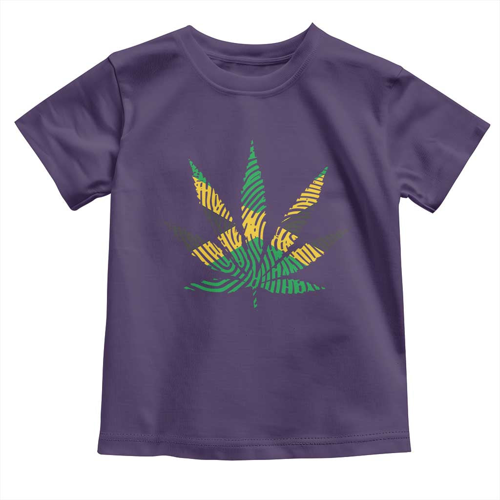 Jamaica Flag Cannabis Toddler T Shirt Funny Stoner Weed Lovers Marijuana 420 TS10 Purple Print Your Wear
