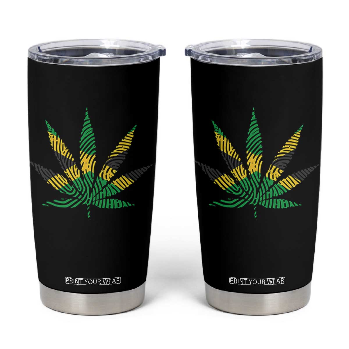 Jamaica Flag Cannabis Tumbler Cup Funny Stoner Weed Lovers Marijuana 420 TS10 Black Print Your Wear