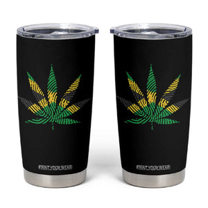 Jamaica Flag Cannabis Tumbler Cup Funny Stoner Weed Lovers Marijuana 420 TS10 Black Print Your Wear