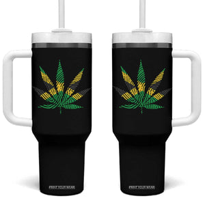 Jamaica Flag Cannabis Tumbler With Handle Funny Stoner Weed Lovers Marijuana 420 TS10 One Size: 40 oz Black Print Your Wear