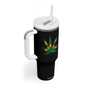 Jamaica Flag Cannabis Tumbler With Handle Funny Stoner Weed Lovers Marijuana 420 TS10 Print Your Wear