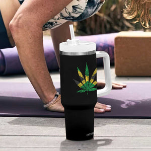 Jamaica Flag Cannabis Tumbler With Handle Funny Stoner Weed Lovers Marijuana 420 TS10 Print Your Wear