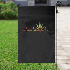 Reggae Weed Garden Flag Rasta Marijuana Leaf Heartbeat Weed Lovers 420 TS10 Print Your Wear