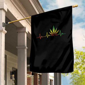 Reggae Weed Garden Flag Rasta Marijuana Leaf Heartbeat Weed Lovers 420 TS10 Print Your Wear