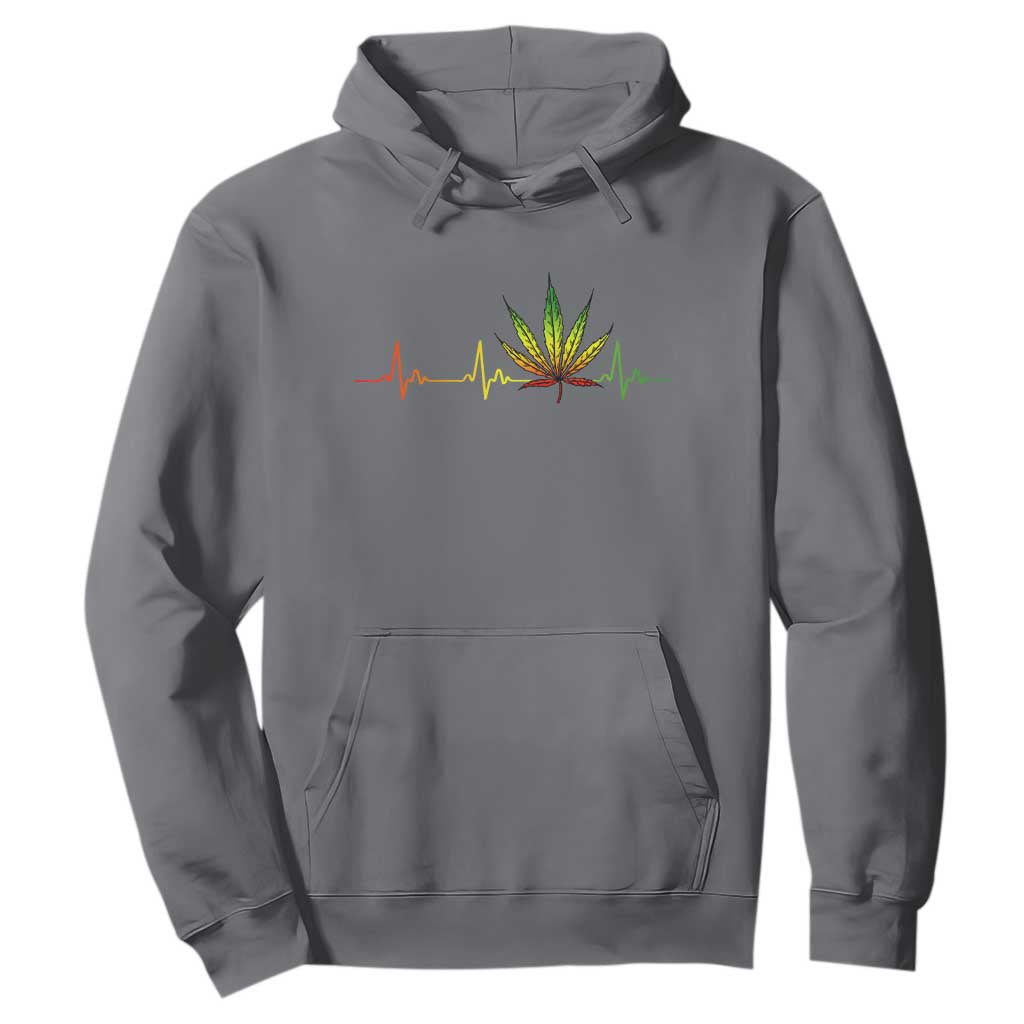 Reggae Weed Hoodie Rasta Marijuana Leaf Heartbeat Weed Lovers 420 TS10 Charcoal Print Your Wear