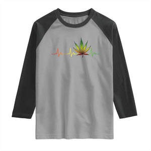 Reggae Weed Raglan Shirt Rasta Marijuana Leaf Heartbeat Weed Lovers 420 TS10 Sport Gray Black Print Your Wear
