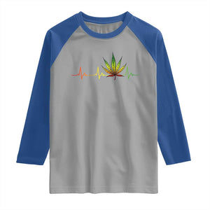 Reggae Weed Raglan Shirt Rasta Marijuana Leaf Heartbeat Weed Lovers 420 TS10 Sport Gray Royal Print Your Wear