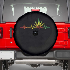 Reggae Weed Spare Tire Cover Rasta Marijuana Leaf Heartbeat Weed Lovers 420 TS10 Black Print Your Wear