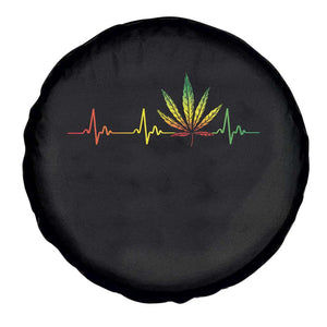 Reggae Weed Spare Tire Cover Rasta Marijuana Leaf Heartbeat Weed Lovers 420 TS10 Print Your Wear