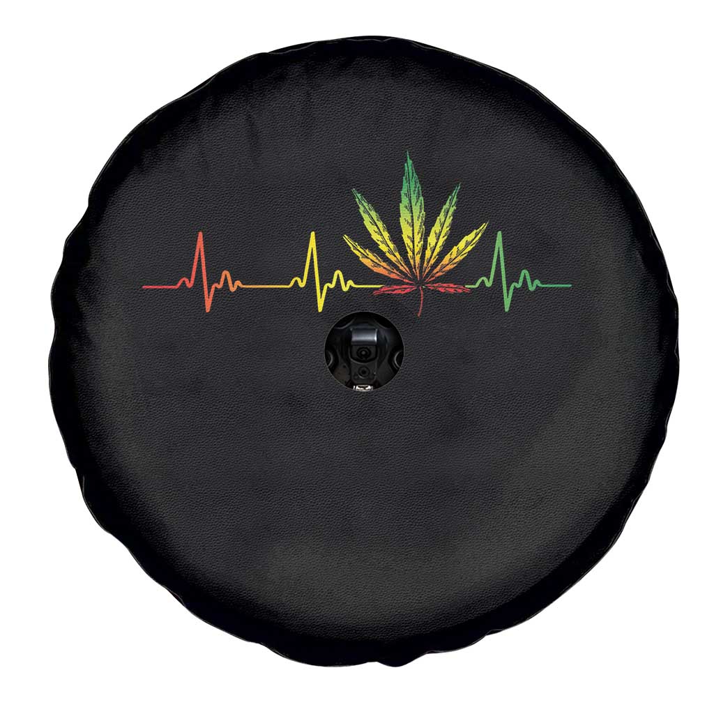 Reggae Weed Spare Tire Cover Rasta Marijuana Leaf Heartbeat Weed Lovers 420 TS10 Print Your Wear