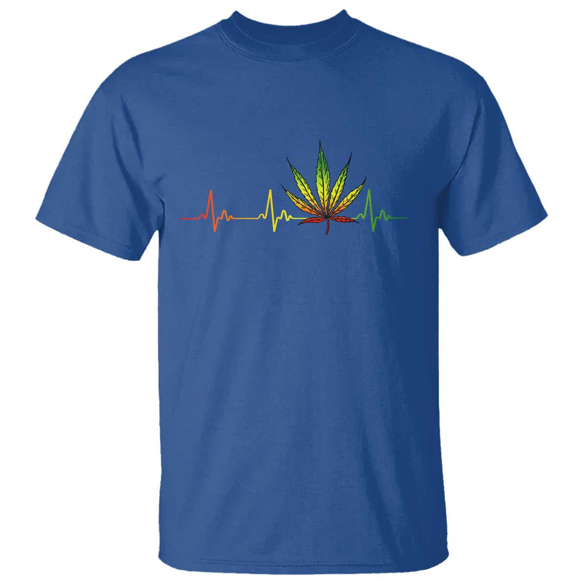Reggae Weed T Shirt Rasta Marijuana Leaf Heartbeat Weed Lovers 420 TS10 Royal Blue Print Your Wear