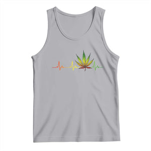 Reggae Weed Tank Top Rasta Marijuana Leaf Heartbeat Weed Lovers 420 TS10 Athletic Heather Print Your Wear
