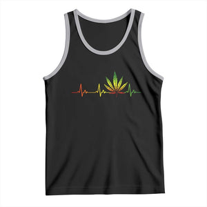 Reggae Weed Tank Top Rasta Marijuana Leaf Heartbeat Weed Lovers 420 TS10 Black Athletic Heather Print Your Wear