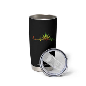 Reggae Weed Tumbler Cup Rasta Marijuana Leaf Heartbeat Weed Lovers 420 TS10 Print Your Wear
