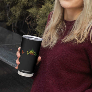 Reggae Weed Tumbler Cup Rasta Marijuana Leaf Heartbeat Weed Lovers 420 TS10 Print Your Wear