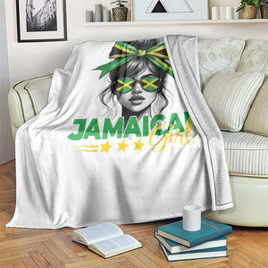 Proud Jamaican Girl Throw Blanket Jamaica Messy Bun Retro Vintage Jamaican Flag TS10 Print Your Wear