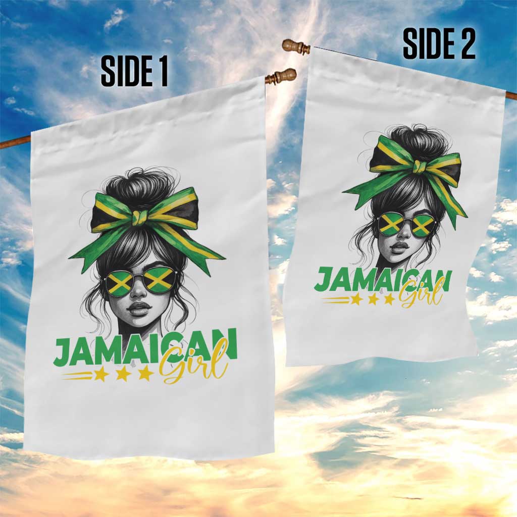 Proud Jamaican Girl Garden Flag Jamaica Messy Bun Retro Vintage Jamaican Flag TS10 Print Your Wear