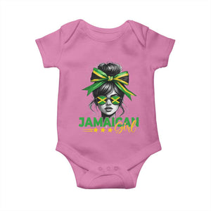 Proud Jamaican Girl Baby Onesie Jamaica Messy Bun Retro Vintage Jamaican Flag TS10 Azalea Print Your Wear