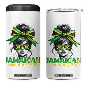 Proud Jamaican Girl 4 in 1 Can Cooler Tumbler Jamaica Messy Bun Retro Vintage Jamaican Flag TS10 One Size: 16 oz White Print Your Wear