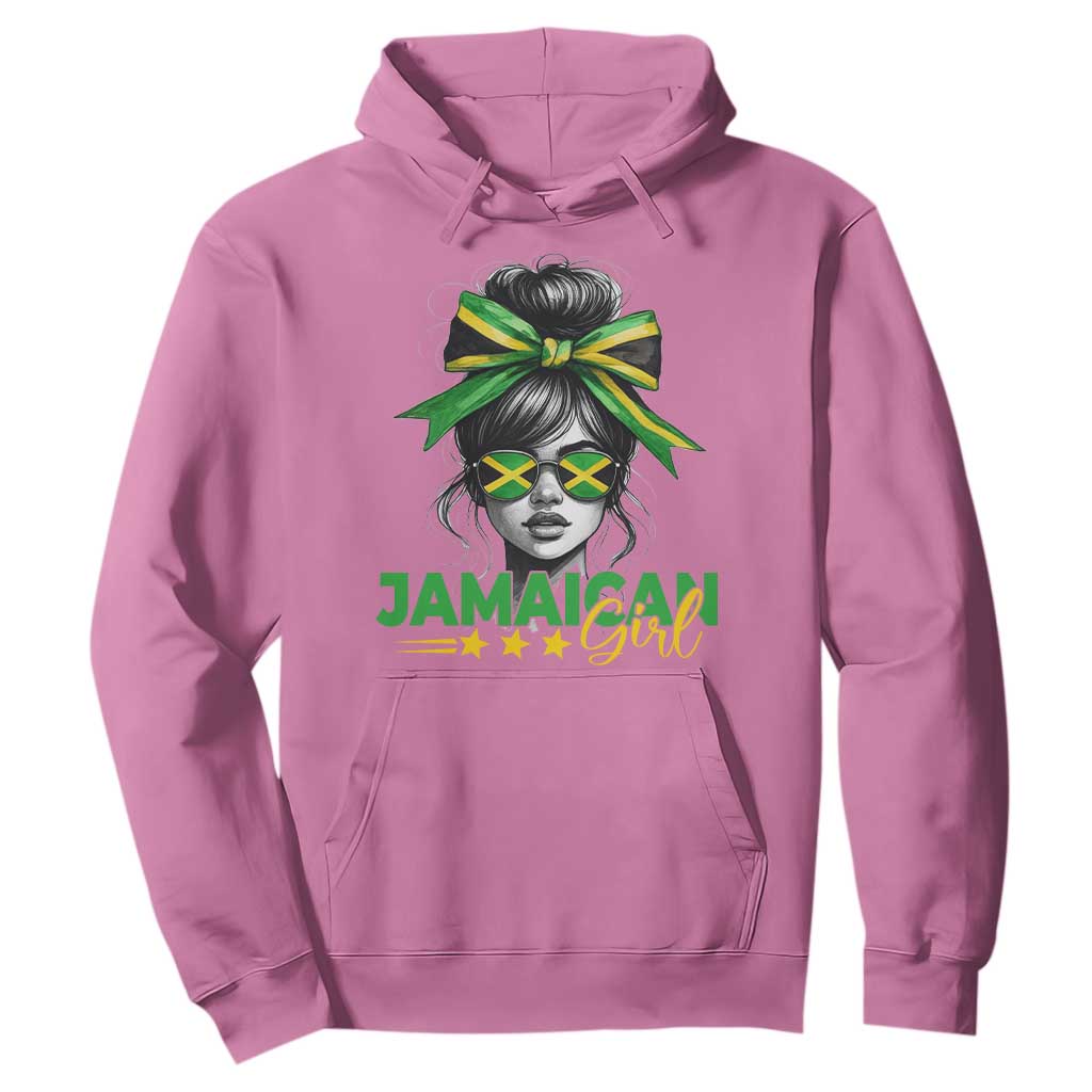 Proud Jamaican Girl Hoodie Jamaica Messy Bun Retro Vintage Jamaican Flag TS10 Azalea Print Your Wear