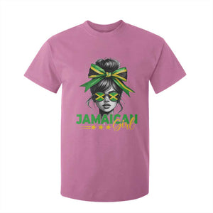 Proud Jamaican Girl T Shirt For Kid Jamaica Messy Bun Retro Vintage Jamaican Flag TS10 Azalea Print Your Wear