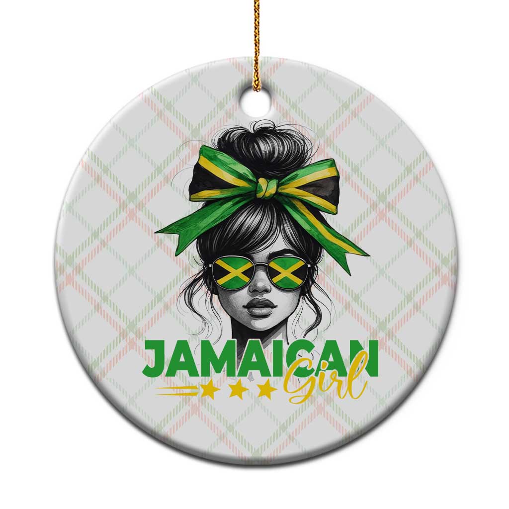 Proud Jamaican Girl Ceramic Ornament Jamaica Messy Bun Retro Vintage Jamaican Flag TS10 1pc Christmas Plaid Print Your Wear