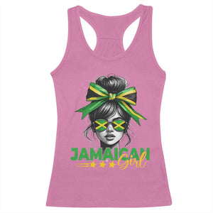 Proud Jamaican Girl Racerback Tank Top Jamaica Messy Bun Retro Vintage Jamaican Flag TS10 Azalea Print Your Wear