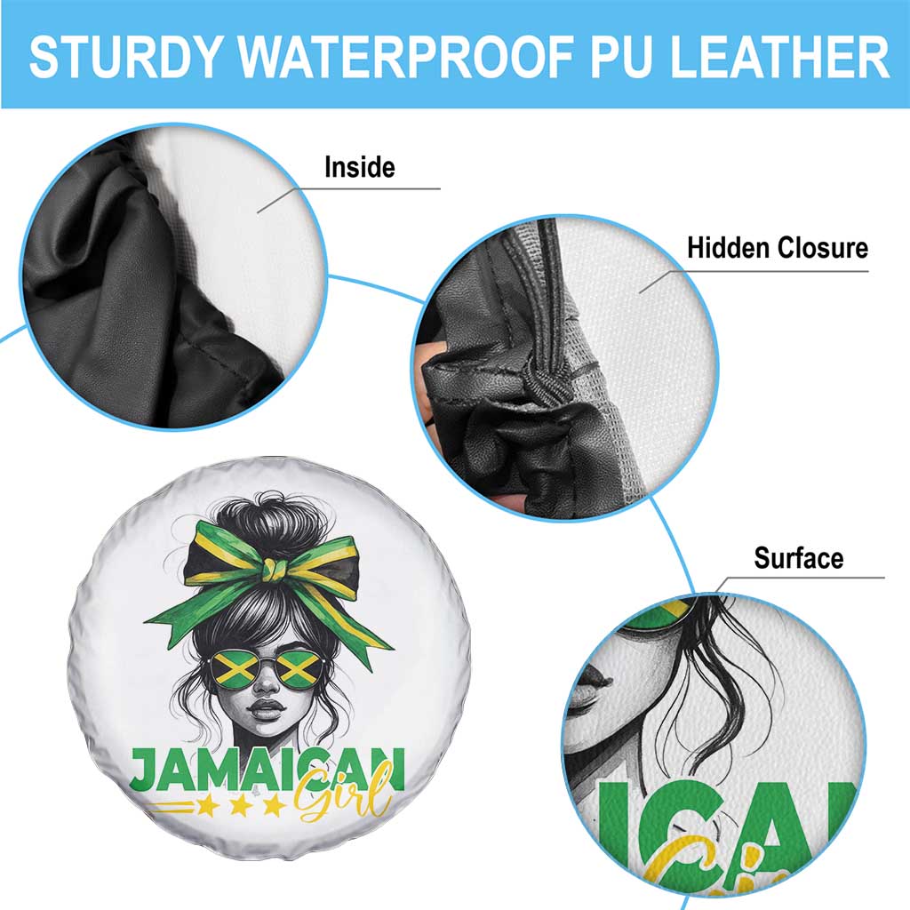 Proud Jamaican Girl Spare Tire Cover Jamaica Messy Bun Retro Vintage Jamaican Flag TS10 Print Your Wear