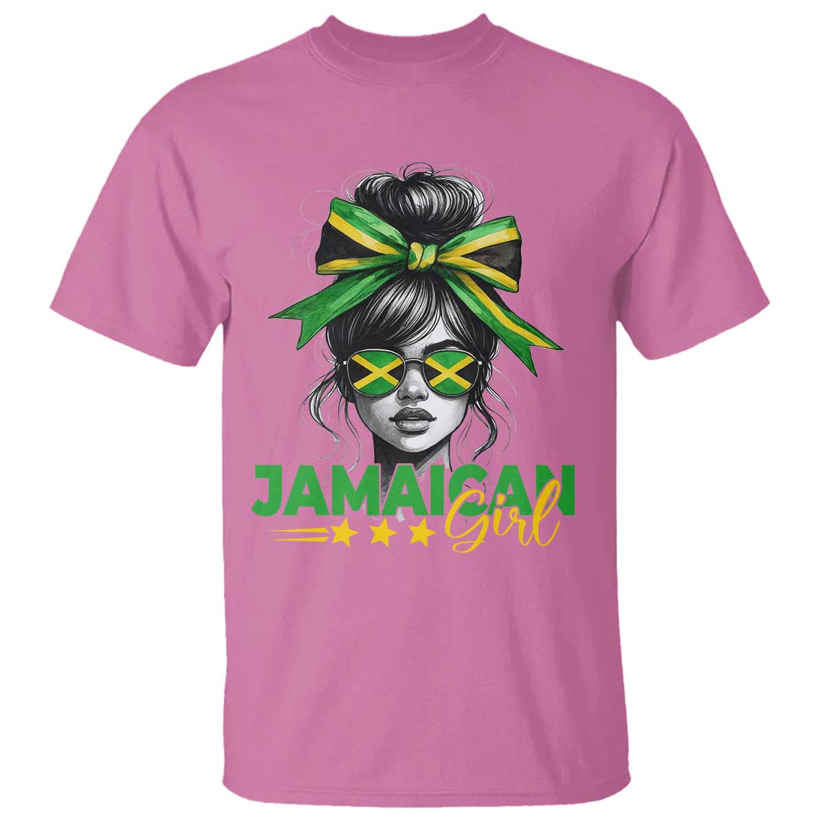 Proud Jamaican Girl T Shirt Jamaica Messy Bun Retro Vintage Jamaican Flag TS10 Azalea Print Your Wear