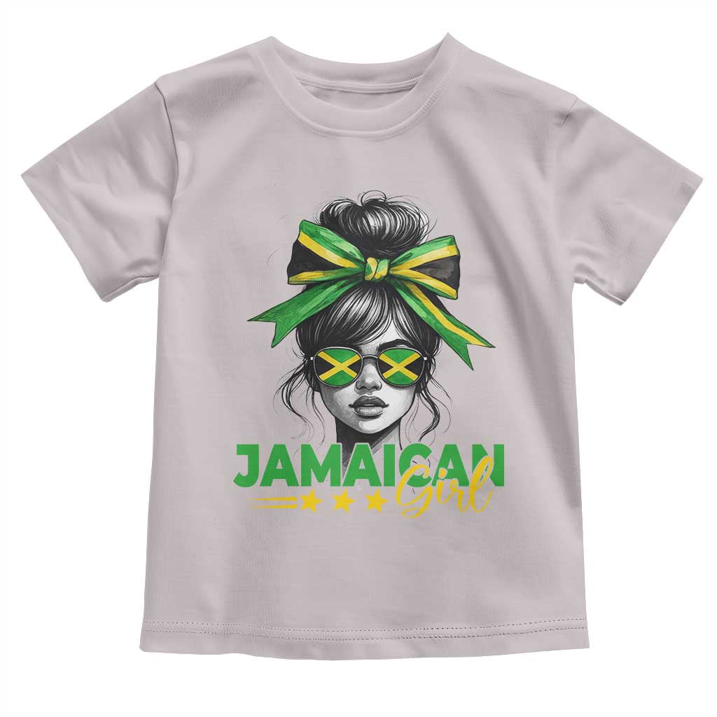 Proud Jamaican Girl Toddler T Shirt Jamaica Messy Bun Retro Vintage Jamaican Flag TS10 Ice Gray Print Your Wear