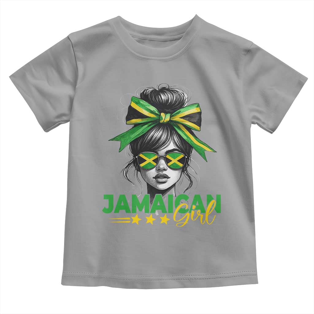 Proud Jamaican Girl Toddler T Shirt Jamaica Messy Bun Retro Vintage Jamaican Flag TS10 Sport Gray Print Your Wear