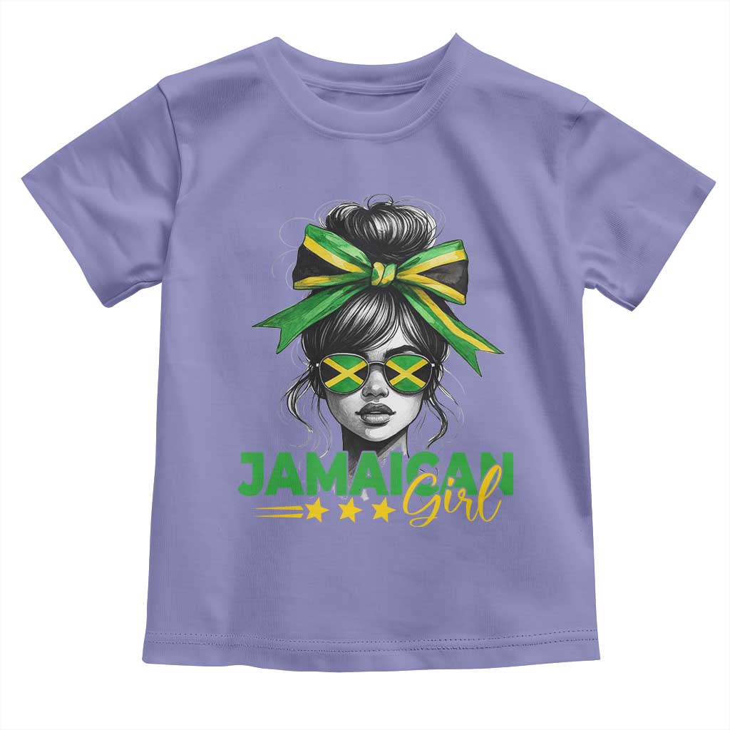Proud Jamaican Girl Toddler T Shirt Jamaica Messy Bun Retro Vintage Jamaican Flag TS10 Violet Print Your Wear
