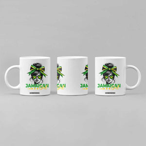 Proud Jamaican Girl Coffee Mug Jamaica Messy Bun Retro Vintage Jamaican Flag TS10 Print Your Wear
