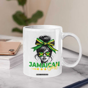 Proud Jamaican Girl Coffee Mug Jamaica Messy Bun Retro Vintage Jamaican Flag TS10 Print Your Wear