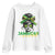 Proud Jamaican Girl Youth Sweatshirt Jamaica Messy Bun Retro Vintage Jamaican Flag TS10 White Print Your Wear