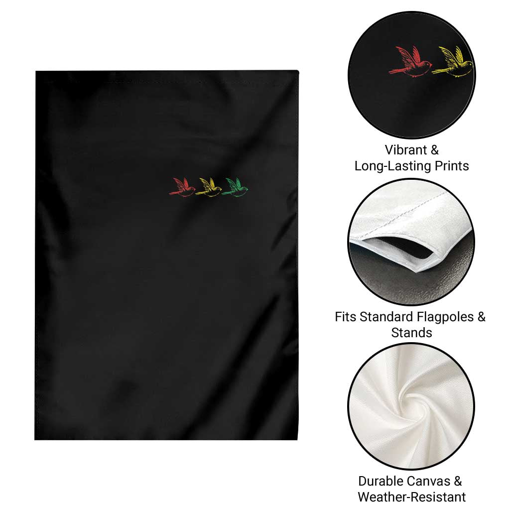 Little Birds Garden Flag Rastafari Rasta Reggae Music Jamaican Pride TS10 Print Your Wear