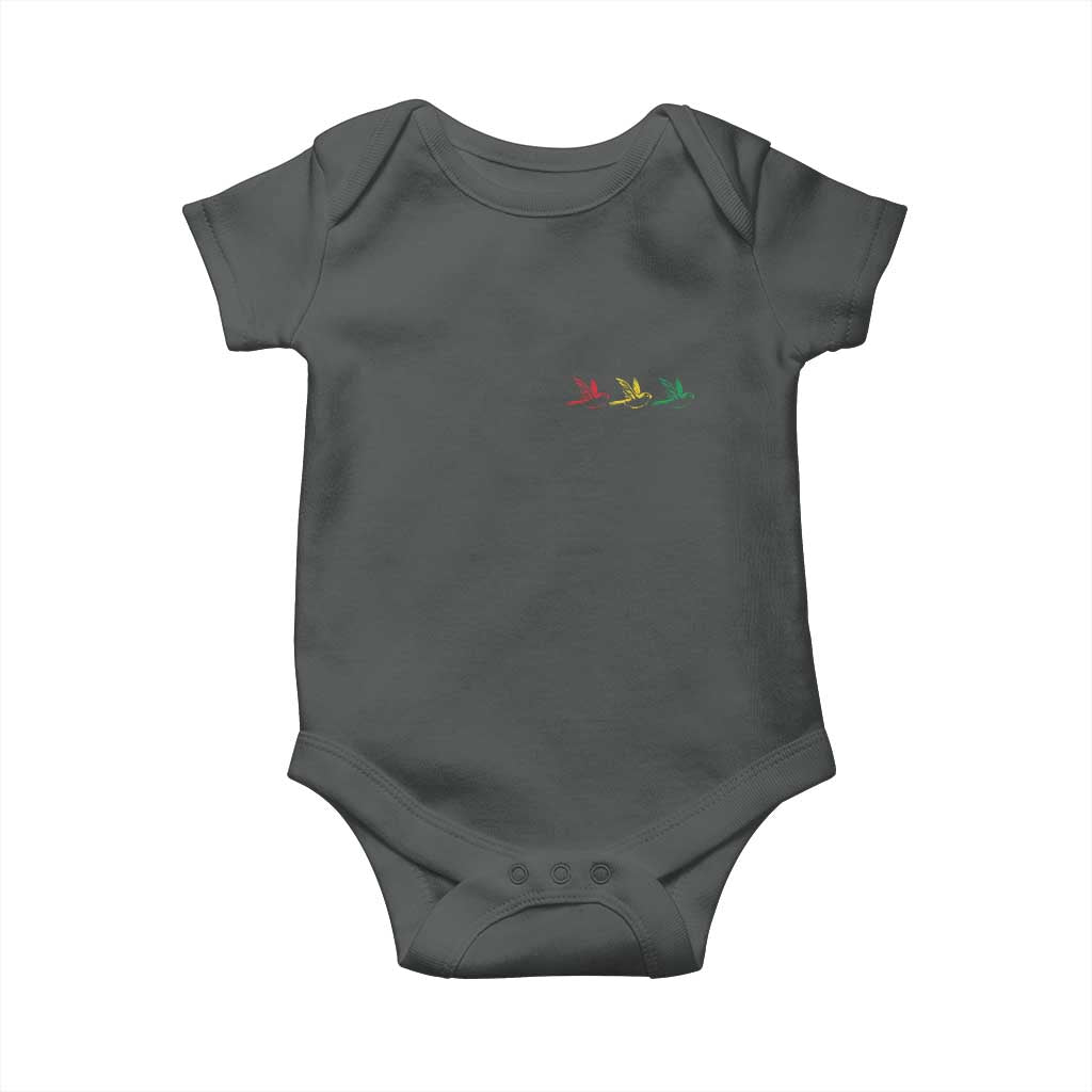 Little Birds Baby Onesie Rastafari Rasta Reggae Music Jamaican Pride TS10 Dark Heather Print Your Wear