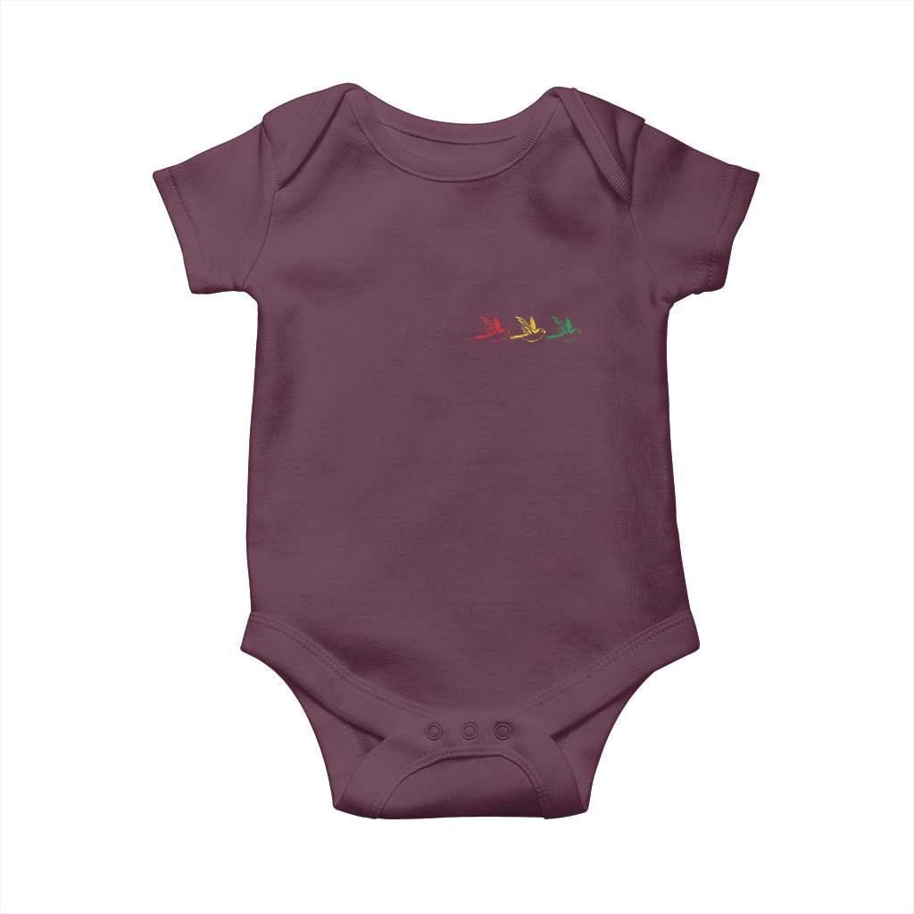 Little Birds Baby Onesie Rastafari Rasta Reggae Music Jamaican Pride TS10 Maroon Print Your Wear