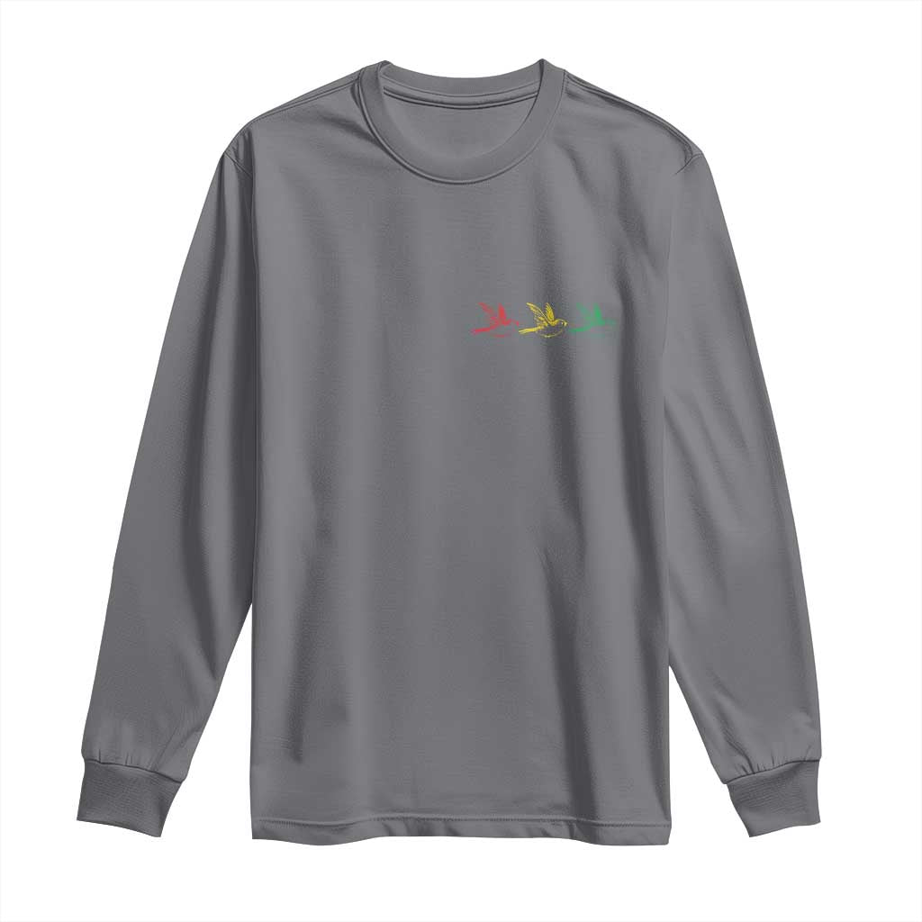 Little Birds Long Sleeve Shirt Rastafari Rasta Reggae Music Jamaican Pride TS10 Charcoal Print Your Wear