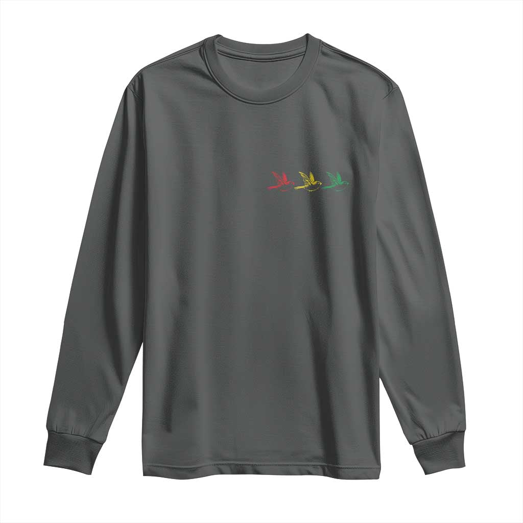 Little Birds Long Sleeve Shirt Rastafari Rasta Reggae Music Jamaican Pride TS10 Dark Heather Print Your Wear