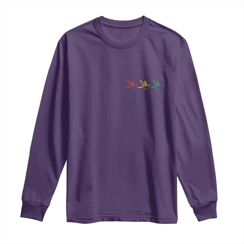 Little Birds Long Sleeve Shirt Rastafari Rasta Reggae Music Jamaican Pride TS10 Purple Print Your Wear