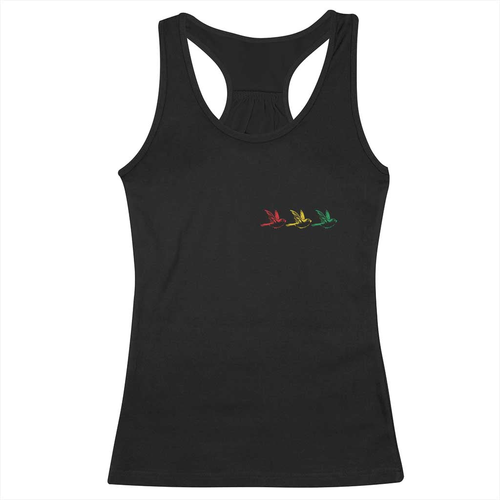 Little Birds Racerback Tank Top Rastafari Rasta Reggae Music Jamaican Pride TS10 Black Print Your Wear