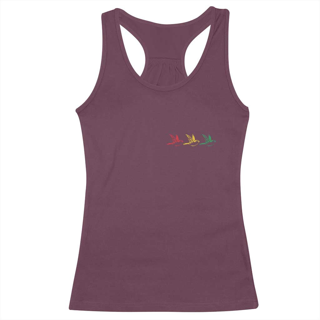 Little Birds Racerback Tank Top Rastafari Rasta Reggae Music Jamaican Pride TS10 Maroon Print Your Wear